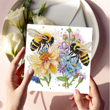 Load image into Gallery viewer, 6pcs Diamond Painting Greeting Cards Diamond Art Cards for Adults (Bee Flower)
