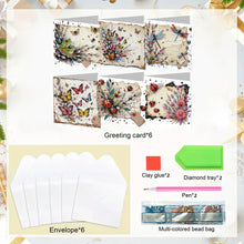 Load image into Gallery viewer, 6pcs Diamond Painting Greeting Cards DIY Diamond Art Cards (Insect Butterfly)
