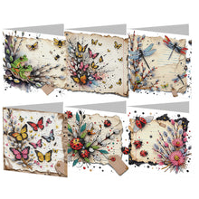 Load image into Gallery viewer, 6pcs Diamond Painting Greeting Cards DIY Diamond Art Cards (Insect Butterfly)
