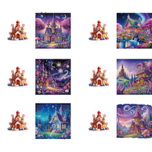 Load image into Gallery viewer, 6pcs Diamond Painting Greeting Cards DIY Diamond Art Cards for Adults (Castle)
