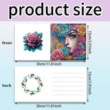 Load image into Gallery viewer, 6pcs Diamond Painting Greeting Cards Diamond Art Cards for Adults (Flower Girl)
