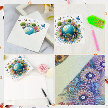Load image into Gallery viewer, 6pcs Diamond Painting Greeting Cards DIY Diamond Art Cards for Adults (Earth)
