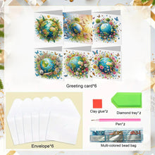Load image into Gallery viewer, 6pcs Diamond Painting Greeting Cards DIY Diamond Art Cards for Adults (Earth)

