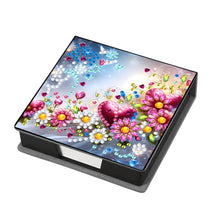 Load image into Gallery viewer, Leather Animals Diamond Painting Notecard Box Flowers Gem Art Sticky Note Holder
