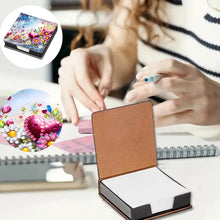 Load image into Gallery viewer, Leather Animals Diamond Painting Notecard Box Flowers Gem Art Sticky Note Holder
