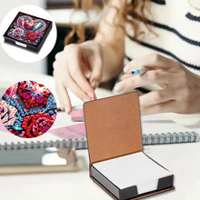 Load image into Gallery viewer, Leather Animals Diamond Painting Notecard Box Flowers Gem Art Sticky Note Holder
