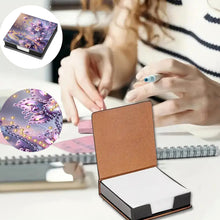 Load image into Gallery viewer, Leather Animals Diamond Painting Notecard Box Flowers Gem Art Sticky Note Holder
