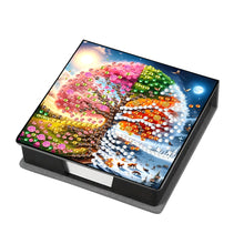 Load image into Gallery viewer, Leather Animals Diamond Painting Notecard Box Flowers Gem Art Sticky Note Holder
