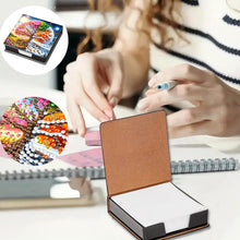 Load image into Gallery viewer, Leather Animals Diamond Painting Notecard Box Flowers Gem Art Sticky Note Holder
