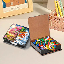 Load image into Gallery viewer, Leather Animals Diamond Painting Notecard Box Flowers Gem Art Sticky Note Holder
