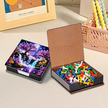 Load image into Gallery viewer, Leather Animals Diamond Painting Notecard Box Flowers Gem Art Sticky Note Holder
