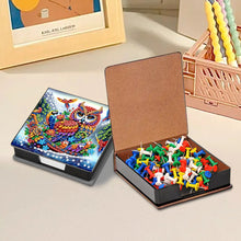 Load image into Gallery viewer, Leather Animals Diamond Painting Notecard Box Flowers Gem Art Sticky Note Holder
