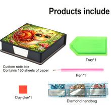 Load image into Gallery viewer, Leather Animals Diamond Painting Notecard Box Flowers Gem Art Sticky Note Holder
