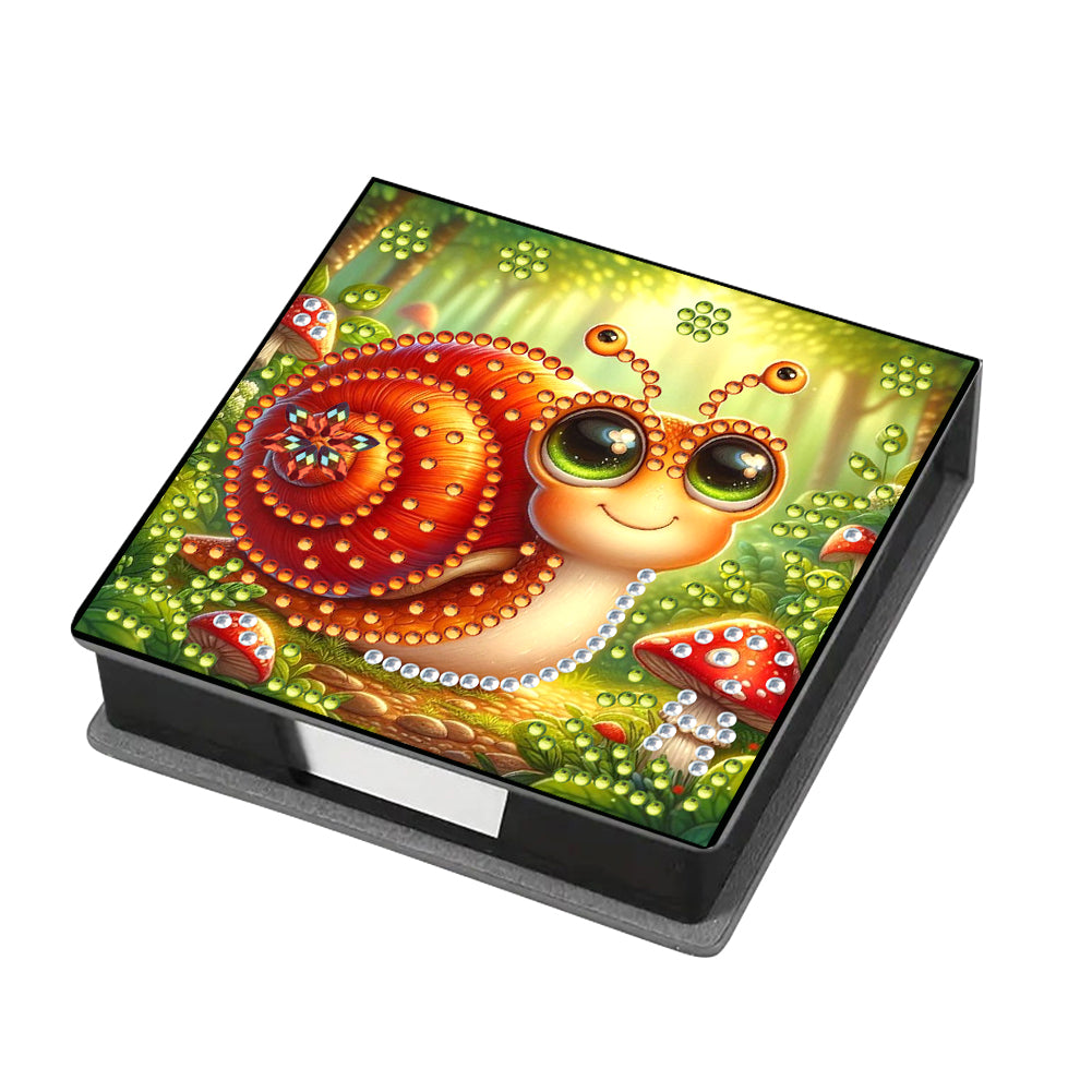 Leather Animals Diamond Painting Notecard Box Flowers Gem Art Sticky Note Holder