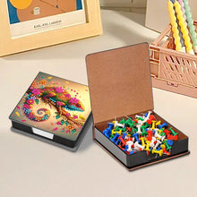 Load image into Gallery viewer, Leather Animals Diamond Painting Notecard Box Flowers Gem Art Sticky Note Holder
