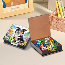 Load image into Gallery viewer, Leather Animals Diamond Painting Notecard Box Flowers Gem Art Sticky Note Holder
