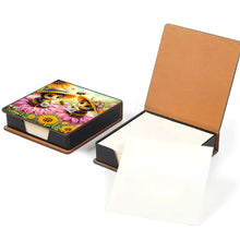 Load image into Gallery viewer, Leather Animals Diamond Painting Notecard Box Flowers Gem Art Sticky Note Holder
