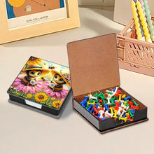 Load image into Gallery viewer, Leather Animals Diamond Painting Notecard Box Flowers Gem Art Sticky Note Holder
