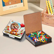 Load image into Gallery viewer, Leather Animals Diamond Painting Notecard Box Flowers Gem Art Sticky Note Holder
