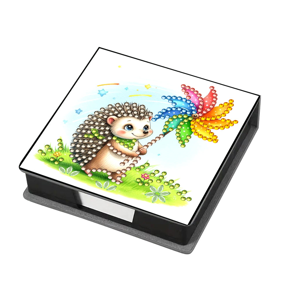 Leather Animals Diamond Painting Notecard Box Flowers Gem Art Sticky Note Holder