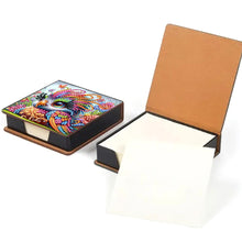 Load image into Gallery viewer, Leather Animals Diamond Painting Notecard Box Flowers Gem Art Sticky Note Holder
