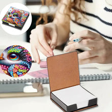 Load image into Gallery viewer, Leather Animals Diamond Painting Notecard Box Flowers Gem Art Sticky Note Holder

