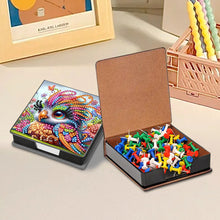 Load image into Gallery viewer, Leather Animals Diamond Painting Notecard Box Flowers Gem Art Sticky Note Holder
