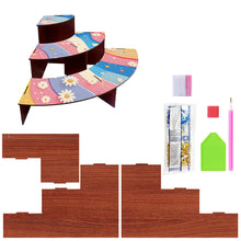 Load image into Gallery viewer, 3 Tier Wood Rainbow Daisy DIY Diamond Painting Storage Holder for Home Office
