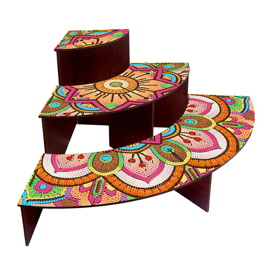 3 Tier Wood Flowers DIY Diamond Painting Storage Holder for Home Study Office