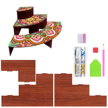Load image into Gallery viewer, 3 Tier Wood Flowers DIY Diamond Painting Storage Holder for Home Study Office
