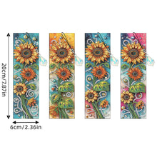 Load image into Gallery viewer, 4 Pcs Diamond Painting Bookmarks DIY Diamond Art Bookmarks Kits (Sunflower)
