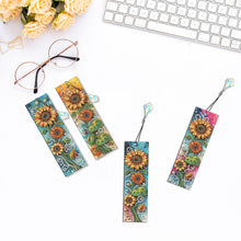 Load image into Gallery viewer, 4 Pcs Diamond Painting Bookmarks DIY Diamond Art Bookmarks Kits (Sunflower)

