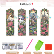 Load image into Gallery viewer, 4 Pcs Diamond Painting Bookmarks DIY Diamond Art Bookmarks Kits (White Horse)
