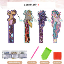 Load image into Gallery viewer, 4 Pcs Diamond Painting Bookmarks DIY Diamond Art Bookmarks Kits (Rainbow Horse)
