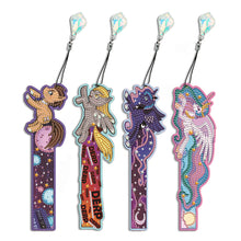 Load image into Gallery viewer, 4 Pcs Diamond Painting Bookmarks DIY Diamond Art Bookmarks Kits (Rainbow Horse)
