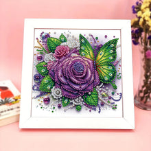 Load image into Gallery viewer, Diamond Painting - Partial Special Shaped - Rose Butterfly (18*18CM)
