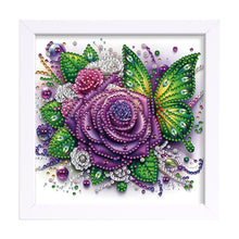 Load image into Gallery viewer, Diamond Painting - Partial Special Shaped - Rose Butterfly (18*18CM)
