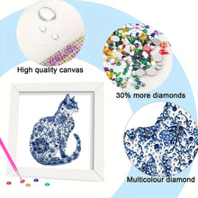 Load image into Gallery viewer, Diamond Painting - Partial Special Shaped - Blue Cat (18*18CM)
