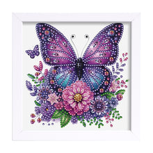 Load image into Gallery viewer, Diamond Painting - Partial Special Shaped - Purple Butterfly (18*18CM)
