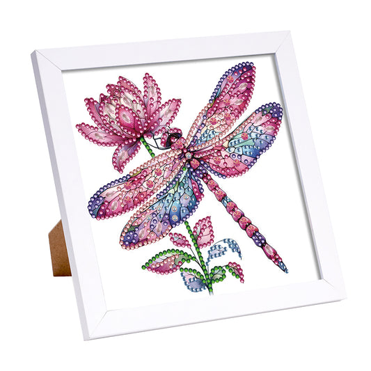 Diamond Painting - Partial Special Shaped - Pink Dragonfly (18*18CM)