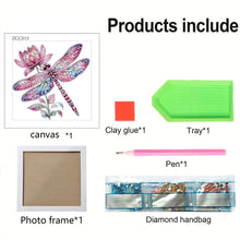 Load image into Gallery viewer, Diamond Painting - Partial Special Shaped - Pink Dragonfly (18*18CM)
