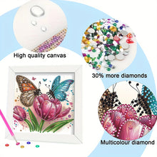 Load image into Gallery viewer, Diamond Painting - Partial Special Shaped - Butterfly Tulip (18*18CM)
