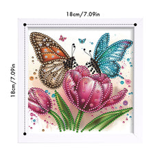 Load image into Gallery viewer, Diamond Painting - Partial Special Shaped - Butterfly Tulip (18*18CM)
