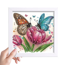 Load image into Gallery viewer, Diamond Painting - Partial Special Shaped - Butterfly Tulip (18*18CM)
