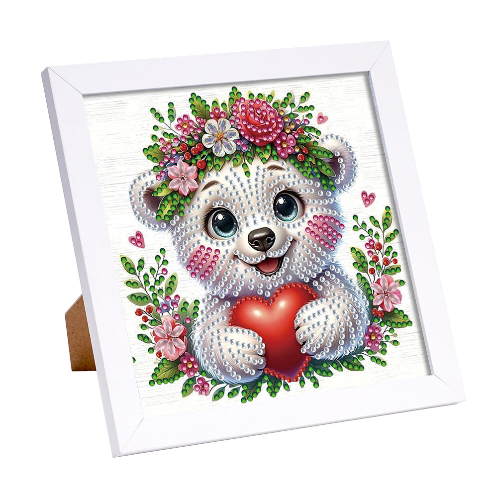 Diamond Painting - Partial Special Shaped - White Bear (18*18CM)