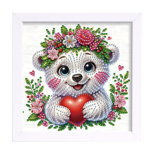 Diamond Painting - Partial Special Shaped - White Bear (18*18CM)