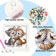 Load image into Gallery viewer, Diamond Painting - Partial Special Shaped - Two Kittens (18*18CM)
