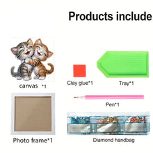 Load image into Gallery viewer, Diamond Painting - Partial Special Shaped - Two Kittens (18*18CM)
