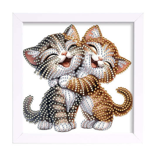 Diamond Painting - Partial Special Shaped - Two Kittens (18*18CM)