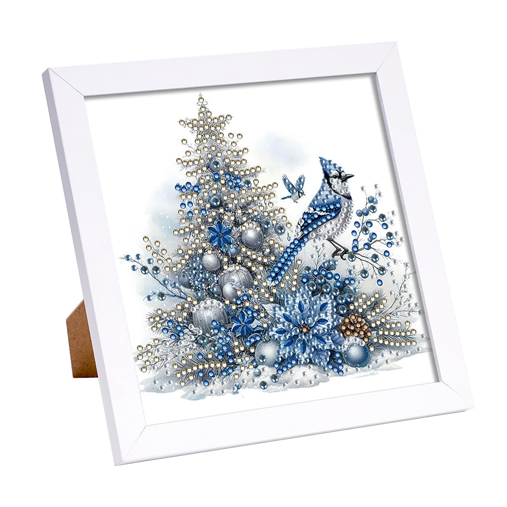 Diamond Painting - Partial Special Shaped - Christmas Blue Bird (18*18CM)
